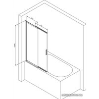 Стеклянная шторка для ванны AM.PM Like W80S-100PS-150MT