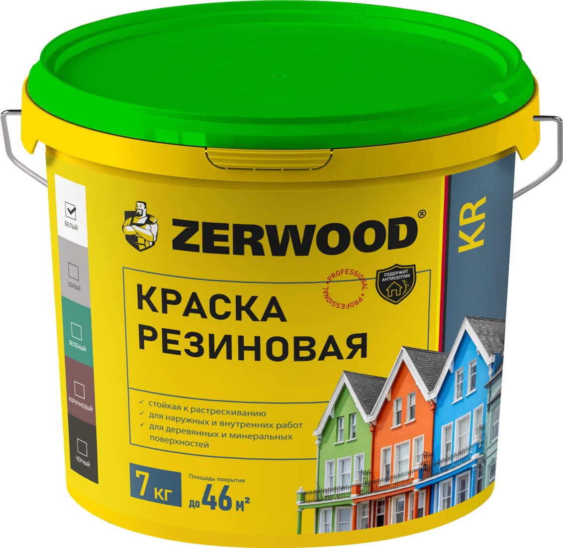 Краска Zerwood KR Резиновая 7 кг (зеленый)