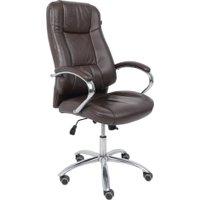 Офисное кресло AksHome King A (натуральная кожа, темно-коричневый)