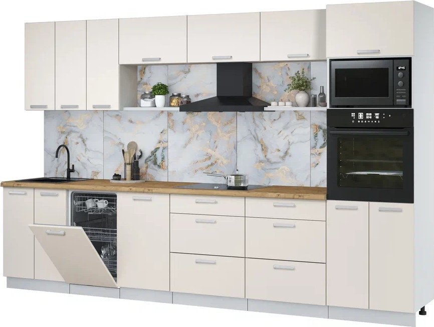 

Готовая кухня Интерлиния Мила Лайт 3.3-ПМ3 (персидский жемчуг/персидский жемчуг/дуб бунратти)