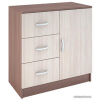 Комод Стендмебель Бася КМ-553-М 3 ящика 1 створка (ясень шимо светлый/темный)
