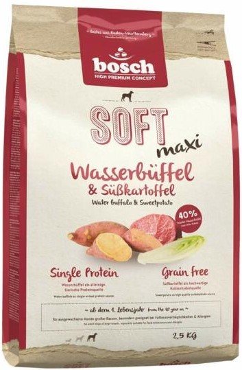 

Сухой корм для собак Bosch Soft Maxi Water Buffalo & Sweetpotato (Буйвол с Бататом) 2.5 кг