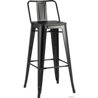 Стул Stool Group Tolix Wood со спинкой YD-H765E-W LG-01 (черный глянцевый/темное дерево)