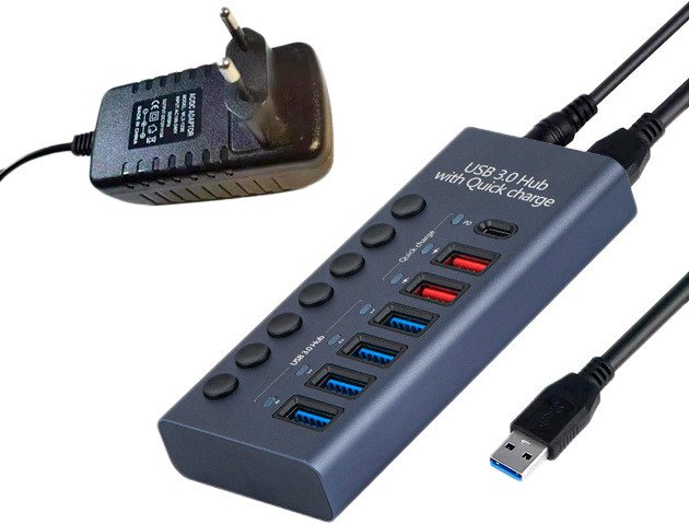 USB-хаб USBTOP USB Type-A - 6xUSB Type-A/1xUSB Type-C 559234