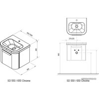  Ravak Тумба под умывальник SD 650 (серый) [X000000638]