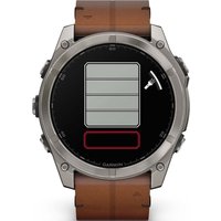 Умные часы Garmin Fenix 8 Sapphire 51мм (титановый, каштановый кожаный ремешок)