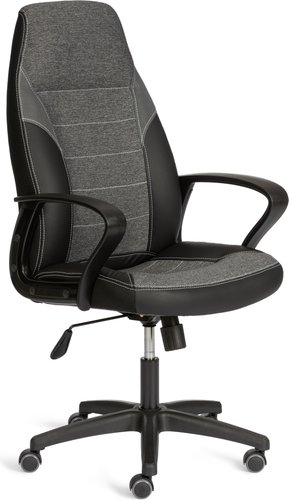 Офисное кресло TetChair Inter 24 кожзам/ткань (черный/серый, 36-6/207/TW-12/TW-11)