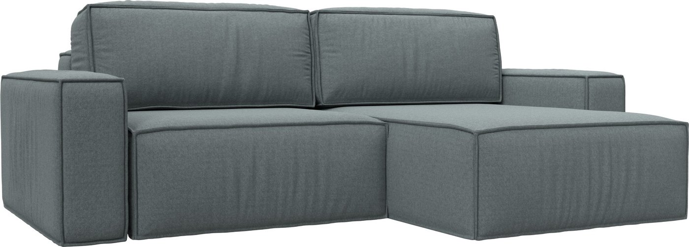 

Угловой диван Лига диванов Прага классик правый 124835 (рогожка амур серый)