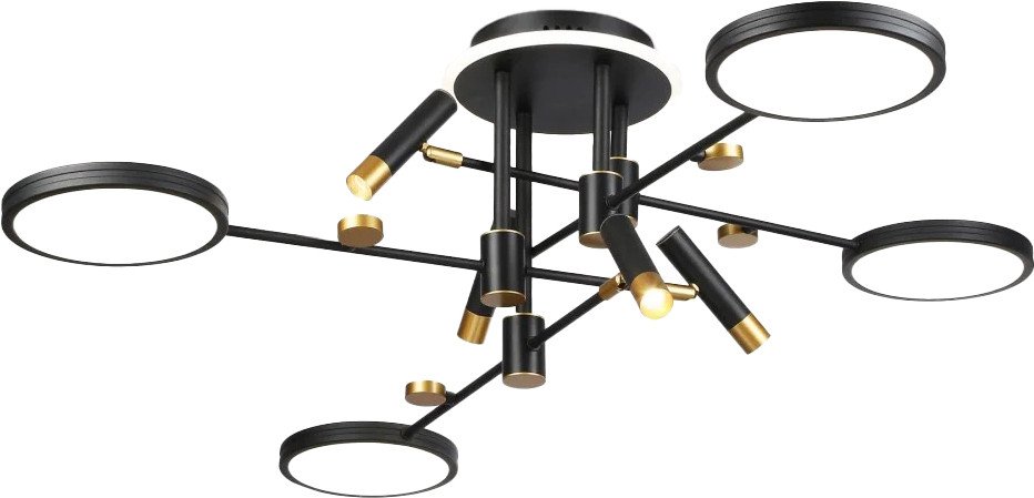 

Люстра средней высоты Ambrella light Comfort FL51649/4+4 BK/GD (черный/золото)