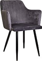 

Стул с подлокотниками AksHome Brit (серый велюр HLR-21/черный)
