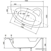 Ванна Besco Natalia 150x100 R