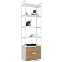 Стеллаж Crafto Квентин Мини Лофт 02 600x320x1900 (белый/дуб)