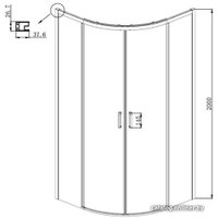 Душевой уголок Ambassador Queen Black 11011201 90х90