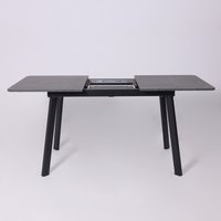 Кухонный стол Lepremo AV 1209/1 МДФ раздвижной 1200-1600x800 (мрамор Пьетра графитовый/черный)