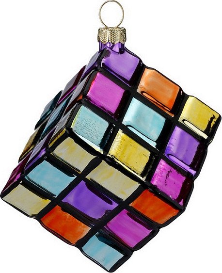 

Елочная игрушка Inge's Christmas Figural Glass Ornaments Кубик Рубика 65053H120