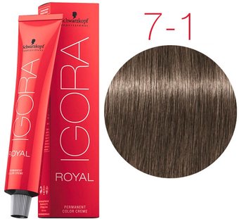 Крем-краска для волос Schwarzkopf Professional Igora Royal Permanent Color Creme 7-1 60 мл