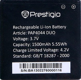 

Аккумулятор для телефона Prestigio PAP4044BA