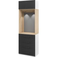 Шкаф распашной Неман мебель Отис МН-039-16 П6 (белый/графит полоска)