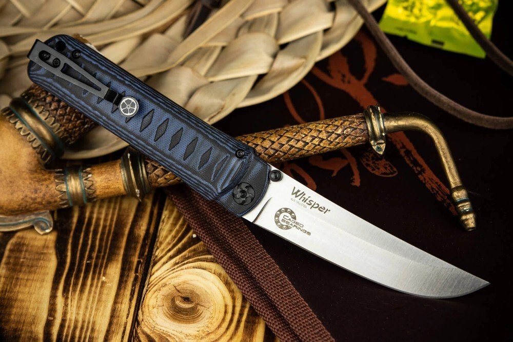 

Складной нож Kizlyar Supreme Whisper AUS-10Co StoneWash Blue