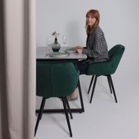 Кухонный стол Lepremo AV 1208 HPL+МДФ раздвижной 1200-1600x800 (мрамор марквина синий/черный)