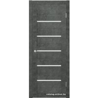 Межкомнатная дверь Юркас Stark ST1 ДО 60x200 (бетон темный, стекло мателюкс матовое)