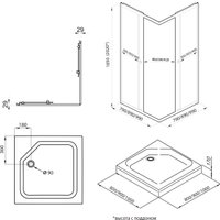Душевой уголок Triton Вента 100x100 (хром, с поддоном)