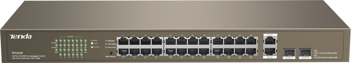 

Неуправляемый коммутатор Tenda F1026F