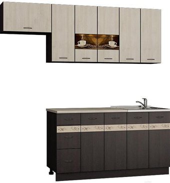 Готовая кухня Senira Вяселка 2/1 1.5м + шкаф настенный В-083