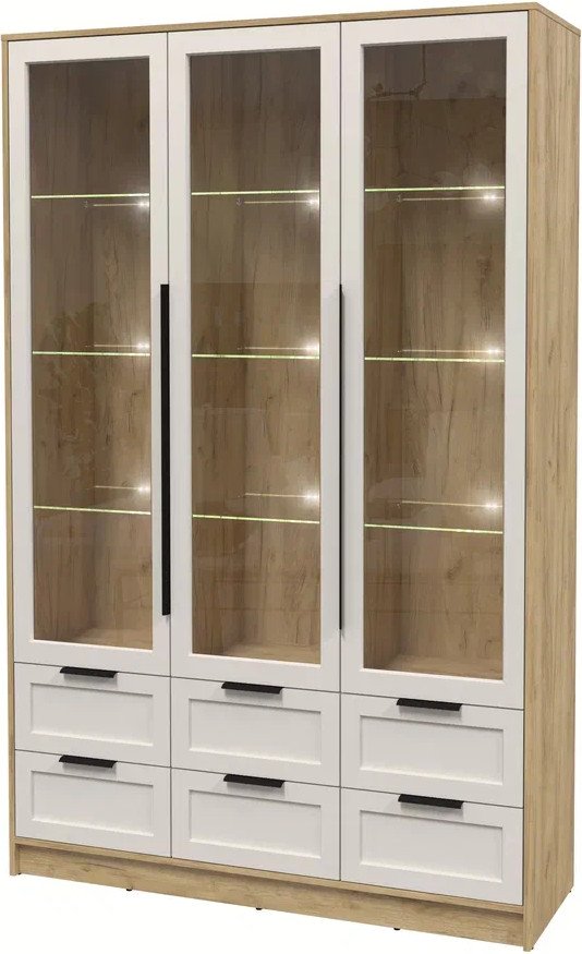 

Шкаф-витрина Интерлиния Концепт Тренд КТ-ШВ3 с подсветкой (дуб золотой/кашемир)