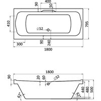 Ванна Santek Корсика 180x80 комфорт плюс [1WH112396]