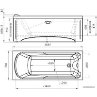 Фронтальный экран под ванну Radomir Ларедо 3 168.5x70 1-21-0-0-9-029 (фронтальный)