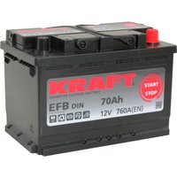 Автомобильный аккумулятор KRAFT EFB 70 R+ + Бесплатная диагностика подвески или -30% на замену масла