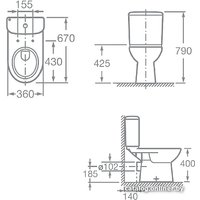 Унитаз напольный Roca Access 34P23800Y
