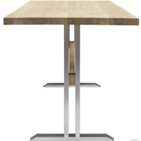 Кухонный стол Buro7 Двутавр 120 (классика, дуб беленый/серебро)