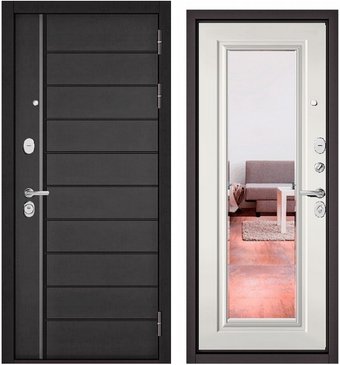 Металлическая дверь Бульдорс Standart 90 PP-9 205x96 (серый/белый, правый)