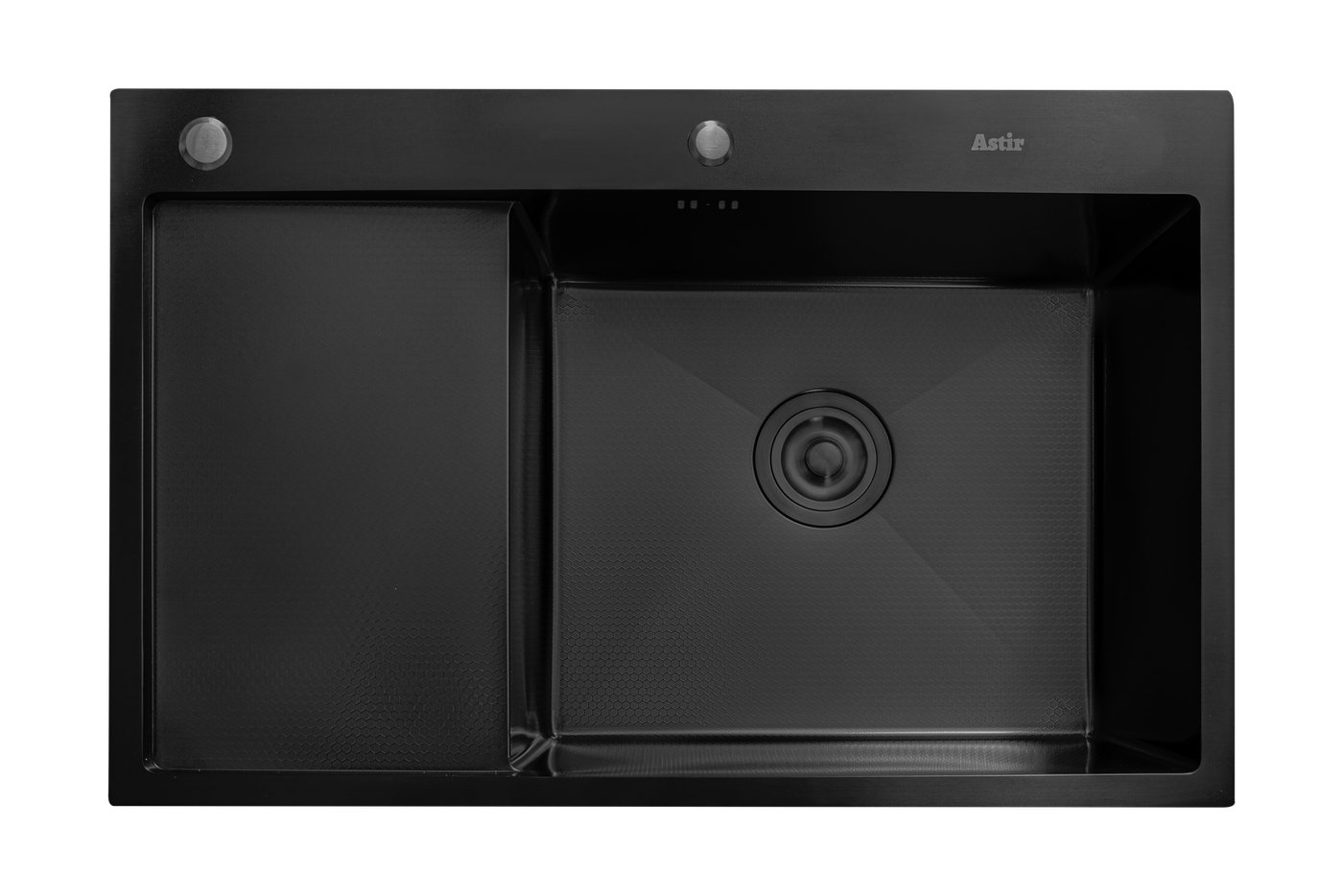 

Кухонная мойка Astir Decor PVD Black C78x51BR (с сифоном, дозатором и коландером)
