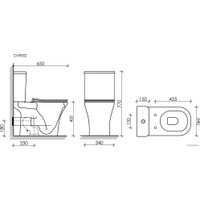 Унитаз напольный Ceramica Nova Alfa Rimless CN9002-B (без бачка)
