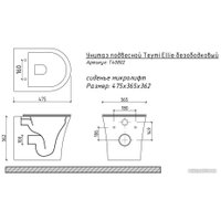 Унитаз подвесной Teymi Ellie T40802