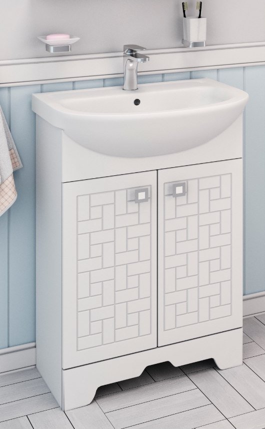 

Runo Тумба с умывальником Runo Авила 60 + Уют 60 (напольная)