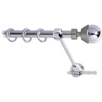Карниз для штор Lm Decor Мельба (хром, гладкая, 1.8м 16мм, 1 ряд)