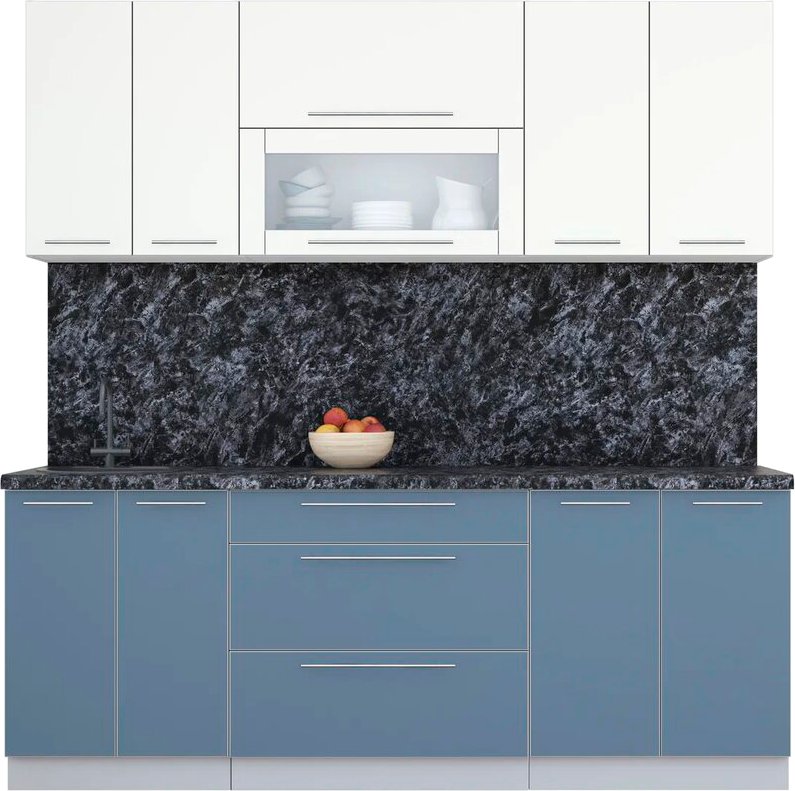 

Кухонный модуль Интерлиния Мила Пластик 2.1 В (зефирный/арктический/кастилло темный)