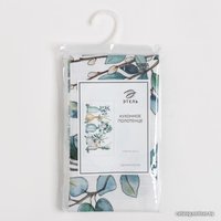 Полотенце Этель Flower mood 7588541 (белый/зеленый)