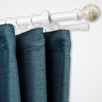 Карниз для штор Sundays Home Волна Шар Перламутр 25мм+19мм двухрядный (белый глянец, 1.8м)