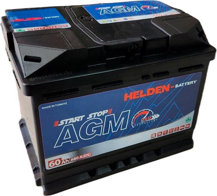 

Автомобильный аккумулятор Helden AGM R+ (60 А·ч)