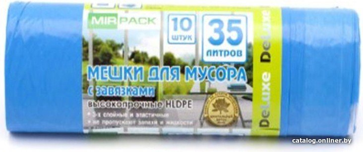 Пакеты для мусора Mirpack Delux 30 мкм 35 л (10 шт)
