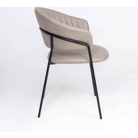 Стул с подлокотниками Алвест AV 433 (песочная замша Kiprus 03/черный)