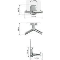 Крючок для ванны Lemer Nature двойной на силиконовом креплении LEM-N05CR (хром)