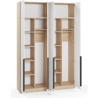 Шкаф распашной Soma Lord Black 4-х створчатый 160x240 (дуб сонома/белый)