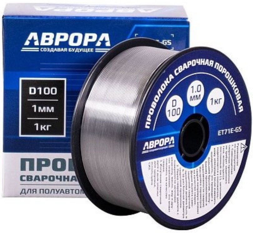 Сварочная проволока  Aurora E71T-GS d.1.0 мм 1.0кг D100 NO GAS
