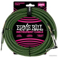 Гитарный кабель Ernie Ball P06066 6.3 мм - 6.3 мм (7.62 м, черный/зеленый)